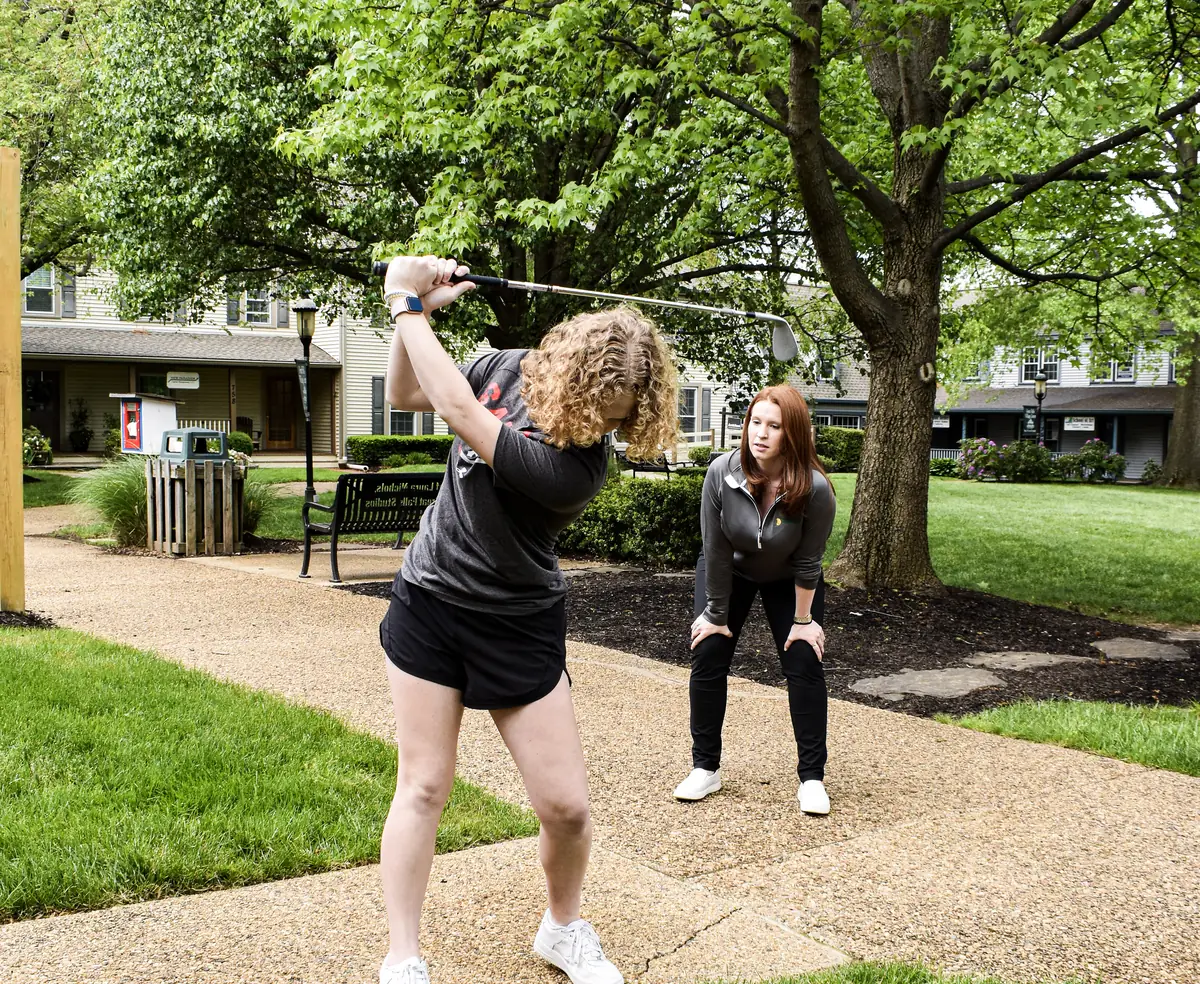 Golf swing assessment on the Village Centre green